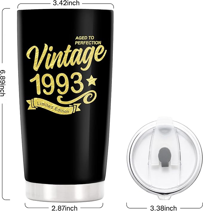 Happy 31th Birthday Tumblers Gifts for Men Women, Back in 1993 Stainless Steel Tumblers Gifts, 1993 31 Years Old Birthday Gift For Wife Husband Mom Dad