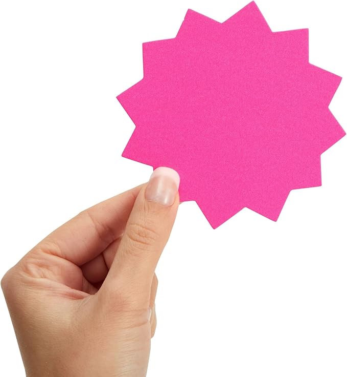 Juvale 120-Pack Bulletin Board Decorations, Blank Cutouts, Starburst Signs for Retail, Office Supplies, Sales, Poster Boards, Bulletin Cutouts, and Classroom Tags (6 Colors, 4x4 in)
