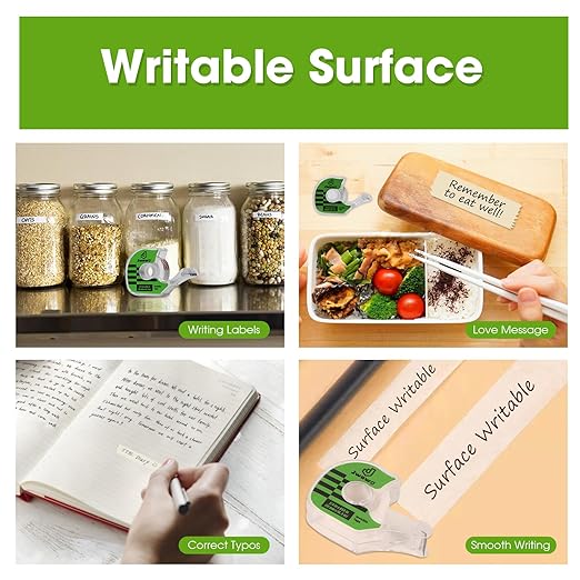 Invisible Tape with Dispenser, Home Office Supplies and Back to School Supplies for College and Classrooms, Matte Finish, 3/4 in x 650 in, 12 Pack