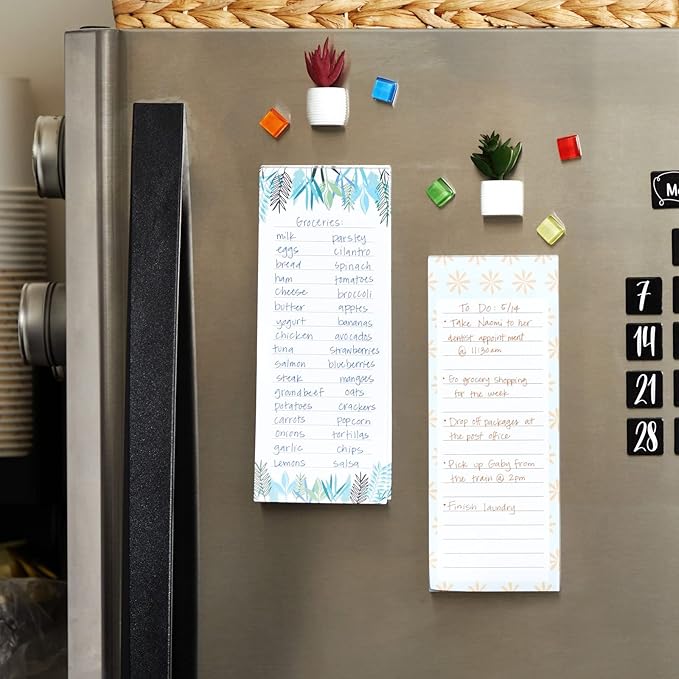 Juvale 6-Pack Magnetic Grocery List Pad for Fridge- Cute Shopping List Paper Note Pads for Refrigerator, To-Do Memos (6 Floral Designs, 60 Sheets Each)