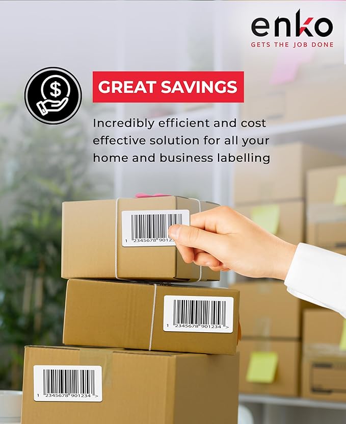 enKo 4" x 2" Labels for Zebra Desktop Printers (24 Rolls | 18,000 Labels) - Direct Thermal Address Mailing Shipping Barcode FBA Stickers FNSKU Label for Zebra and Eltron (Perforated)