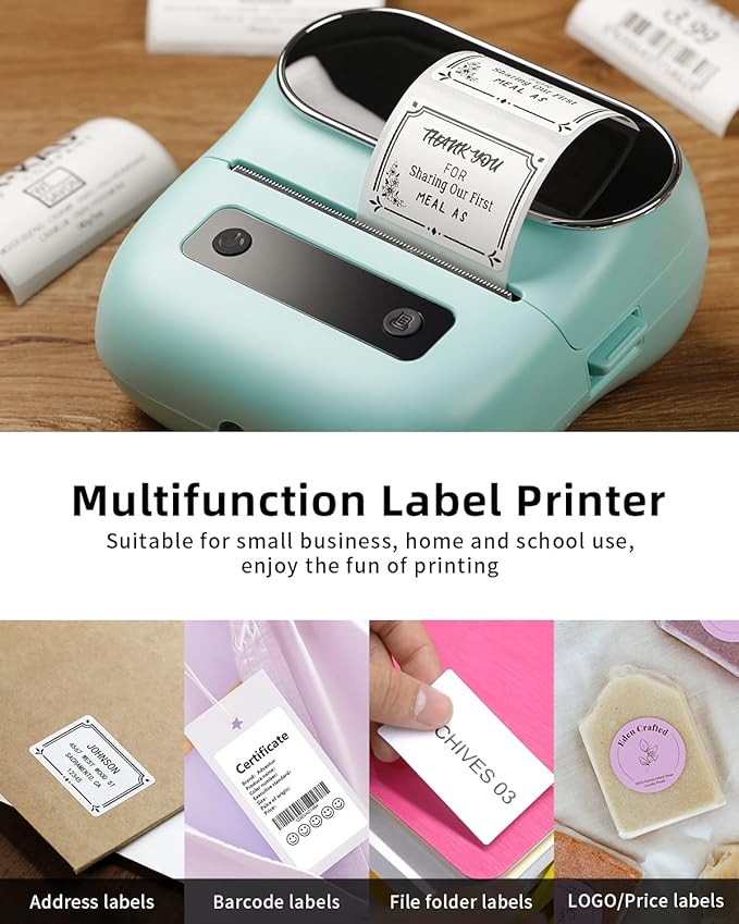 Phomemo M220 Label Maker, New Flagship 3.14 Inch Bluetooth Thermal Label Printer for Barcode, Address, Labeling, Mailing, File Folder, Portable Maker Easy to Use, Support with Smart Phone&PC