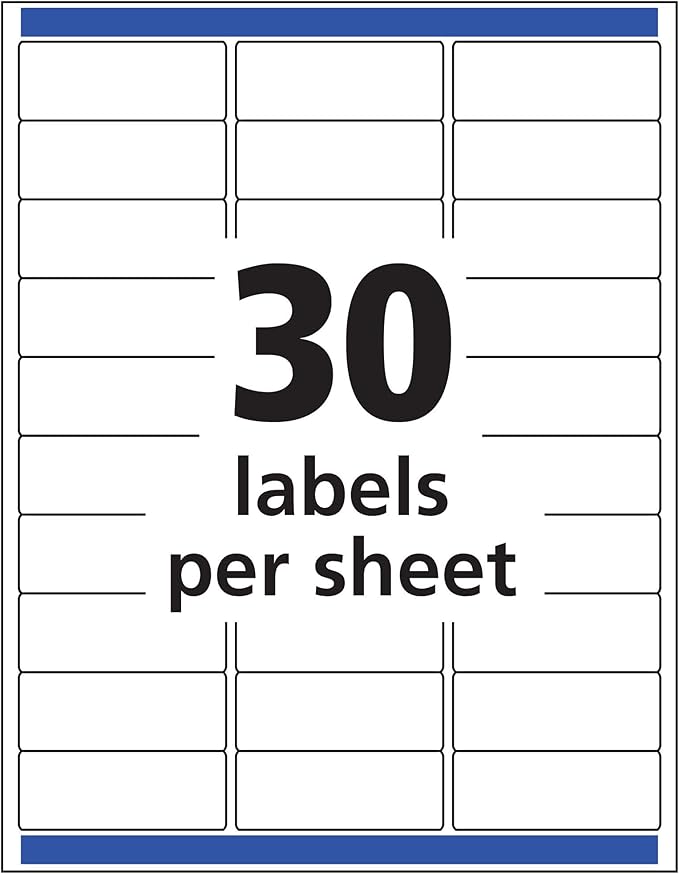 Avery Printable Address Labels with Sure Feed, 1" x 2-5/8", Matte Clear, 750 Blank Mailing Labels (08660)