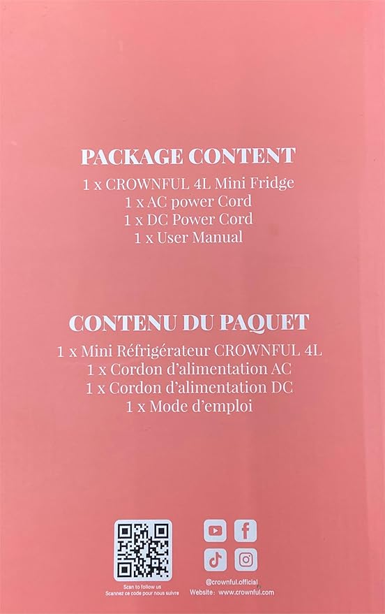 CROWNFUL Mini Fridge, 4 Liter/6 Can Portable Cooler and Warmer Personal Refrigerator for Skin Care, Cosmetics, Beverage, Food,Great for Bedroom, Office, Car, Dorm, ETL Listed (Green)