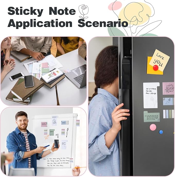 Hommie Sticky Notes Set, Divider Sticky Notes 410 Packs Planner Sticky Note Dividers Tabs with Color Coding for School Supplies, Office Supplies, Book Notes,Bible Sticky Notes