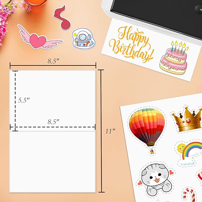 8.5" x 5.5" Half Page Self Adhesive Shipping Label, Compatible Laser & Inkjet Printers, White, 2 Labels Per Sheet(1000 Sheet Total 2000 Labels)