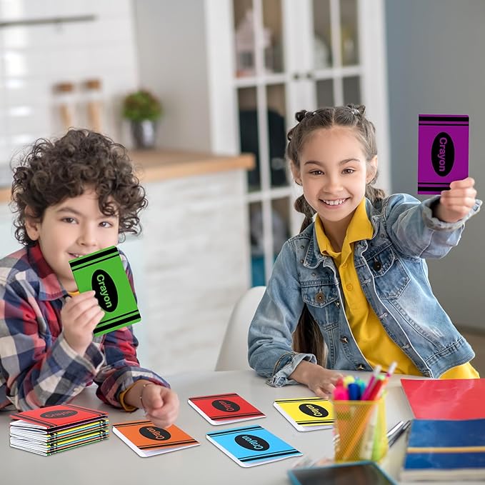 24 Pack Mini Crayon Notebooks Back to School Bulk Favor Crayons Pattern Small Journals Pocket Notepad Cute Notebook for Students Teacher Appreciation Gift First Day of School Classroom Prize 5x3 Inch