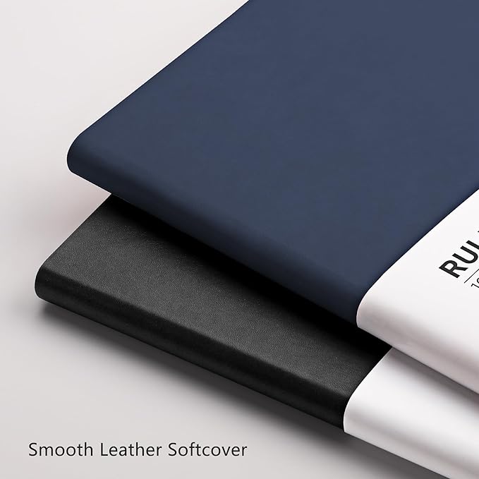RETTACY Journaling Notebooks, B5 Lined Journal Notebook with 320 Numbered Pages, 7.6" × 10", Medium, Journal Notebook for Writing, Work, School, Leather Softcover, 100 GSM Thick Paper (Navy Blue)