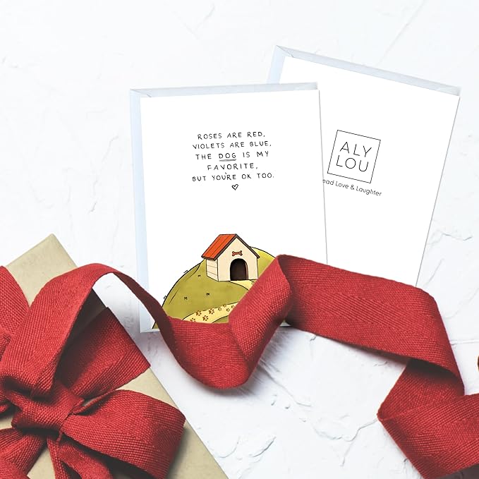 ALY LOU Dog Anniversary Card for Her Him/Husband Boyfriend/Girlfriend Wife/Sarcastic Birthday Greeting Card (The Dog Is My Favorite ...)