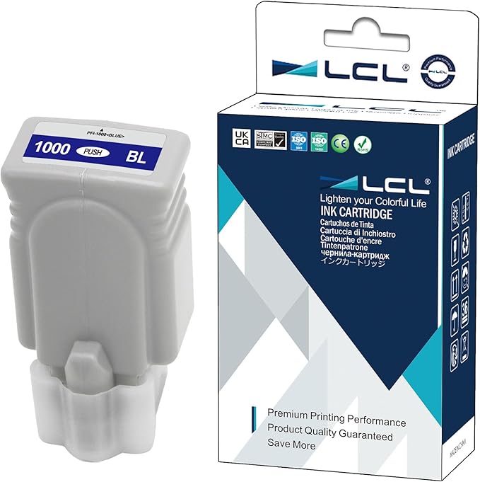 LCL Compatible Ink Cartridge Pigment Replacement for Canon PFI-1000 B PFI-1000B 0555C002 imagePROGRAF PRO-1000 (1-Pack Blue)