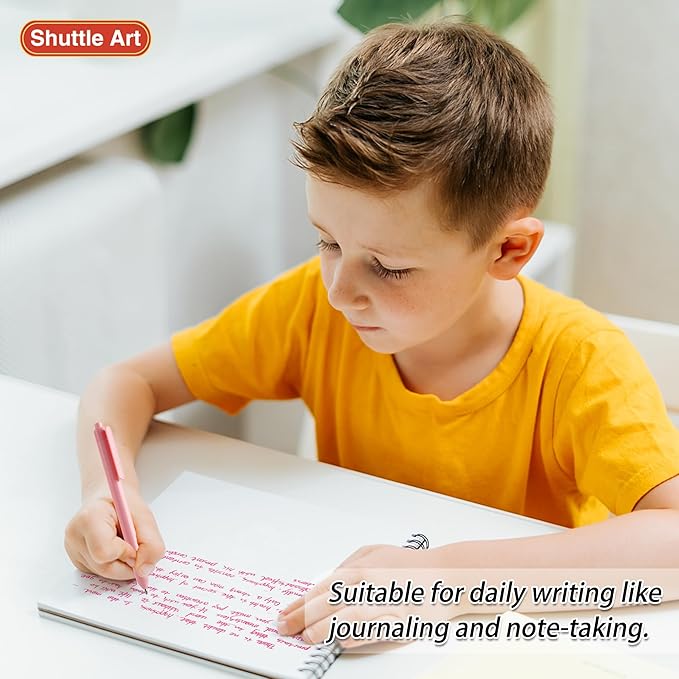 Shuttle Art Ballpoint Pens, 10 Pack Pastel Retractable Colored Ink Ball Point Pens, Cute Pens 1.0mm Medium Point Quick Drying for Writing Journaling Taking Notes School Office Home