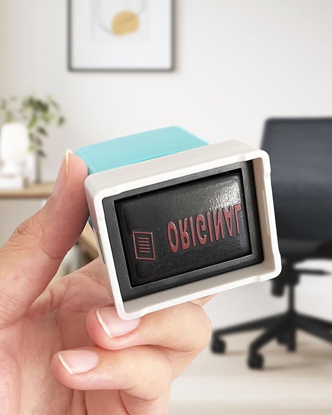 WAFJAMF Original Stamp–Message Stamp Pre-Inked Office Stamp Refillable Red Ink Preinstalled-Medium