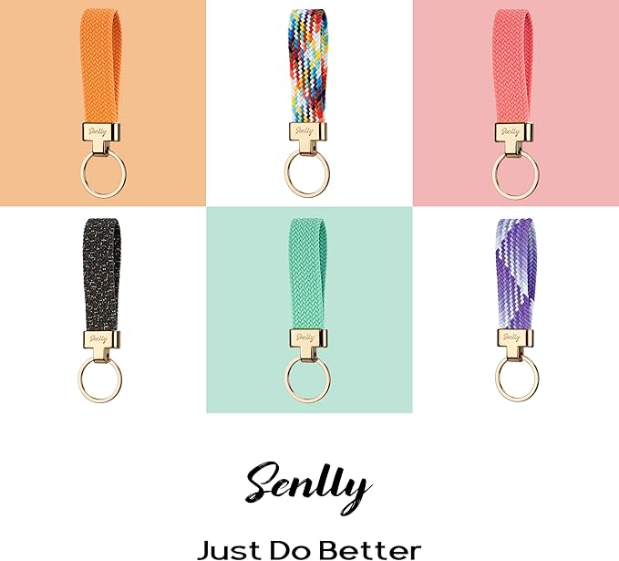 SENLLY Car Keychain, Stretchy Key Holder, Original Elastic Anti-Drop Design Finger Lanyard Strap