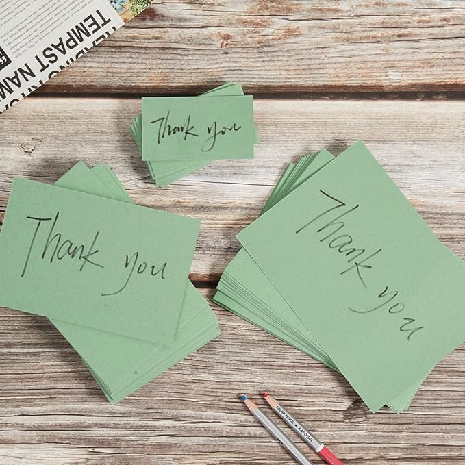 50 Sheets Blank Cardstock Paper 250 GSM Thick Heavy Cards Stock for DIY Art Projects, Card Making, Postcards, Greeting Cards, Birthday Party, Wedding Invitation (Sage-Green, 3x5 inches)