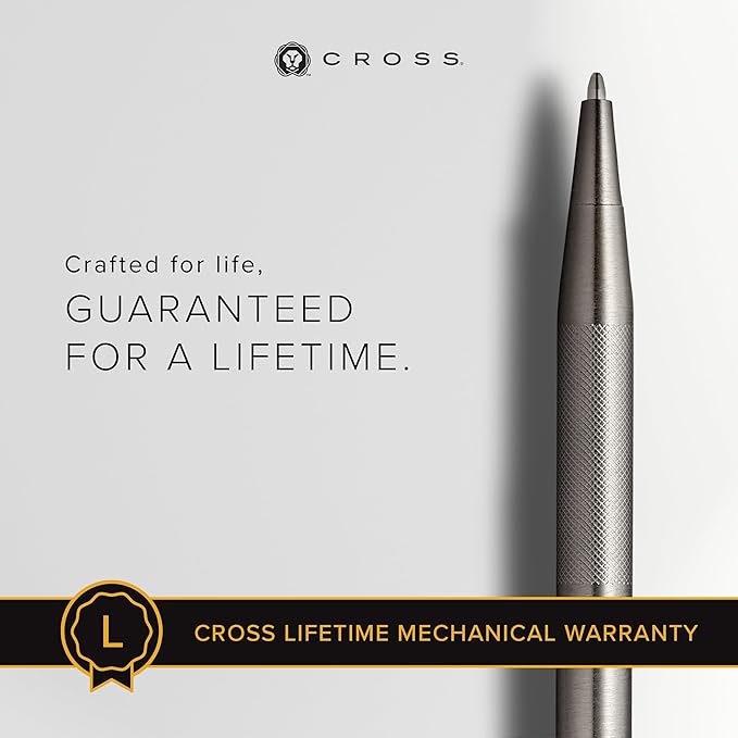 Cross Classic Century Refillable Ballpoint Pen Presented in a Luxury Gift Box - Medium Point, Black Ink, Titanium Gray Micro-knurl