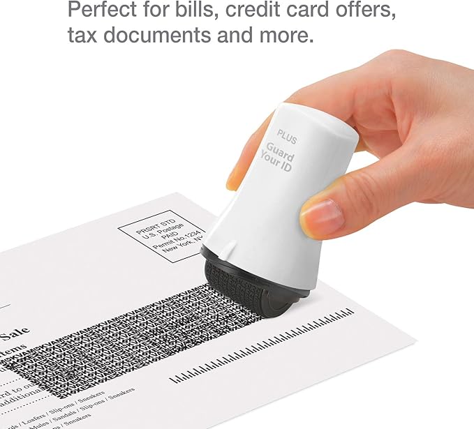 Guard Your ID ADVANCED WIDE Roller Identity Theft Prevention Security Stamp WHITE (38491)