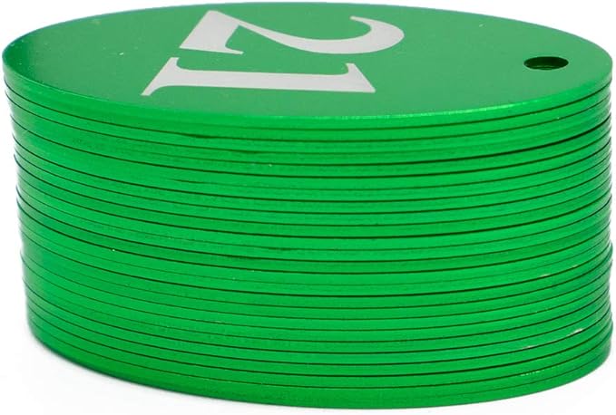 StayMax Aluminum Alloy Oval Number Tag Key Tag with Key Rings