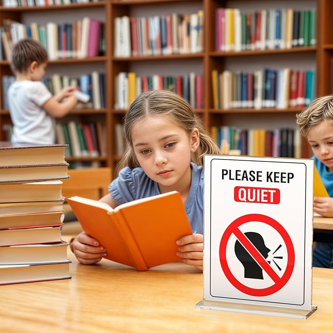 6 Pack Acrylic Sign Holder 8.5 x 11 Inches, Clear Menu Holder Stand, Vertical Flyer Display Stand, Table Paper Holder, Desk Brochure Holder, Plastic Sign Display Stand for Restaurants, Office, Store