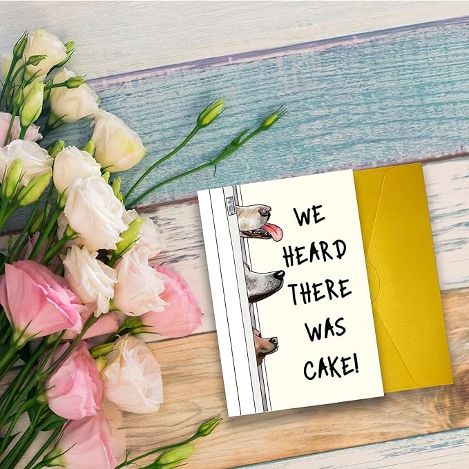 Funny Dog Birthday Cake Card for Him Her, Happy Birthday Card from Dog, Cute Birthday Cards for Dog Lovers, Dog Bady Card for Dog Mom Dog Dad Dog Friend, Birthday Card for Dog Owner