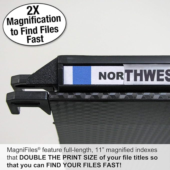 Ultimate Office MagniFile Hanging File Folders (Black, 1" Box-Base, Set 2)