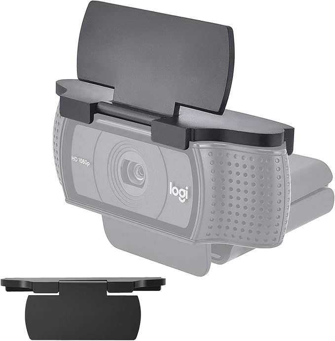 imluckies Webcam Cover for Logitech C920/ C920x/ C930e/ C922x/ C922 HD Pro Stream Webcam, Physical Anti-Peeping, Camera Privacy Shutter Cover Protect Lens and Security, Black
