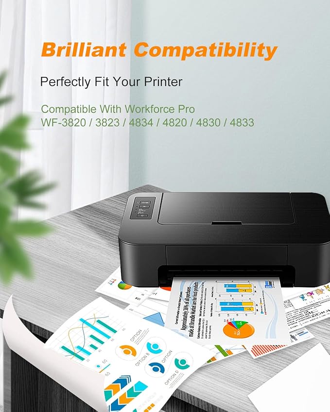 822XL Ink Cartridges Remanufactured Replacement for Epson 822XL Ink Cartridges for Epson 822 822 XL T822 for Epson WF-3820 Printer Workforce Pro WF-4820 WF-4830 WF-4833 WF-3823 Printer（5 Pack, 822XL）