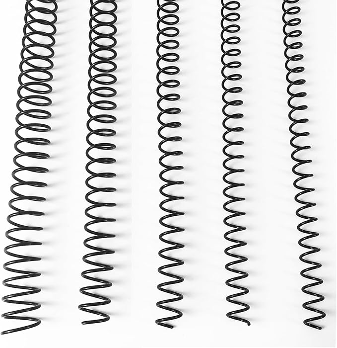 Binditek 60 Pack Plastic Spiral Binding Coils, Multi Size (8mm, 10mm, 11mm, 14mm, 16mm), 3:1 Pitch, 36-Loop, for Lettersize, for Students and Coworkers