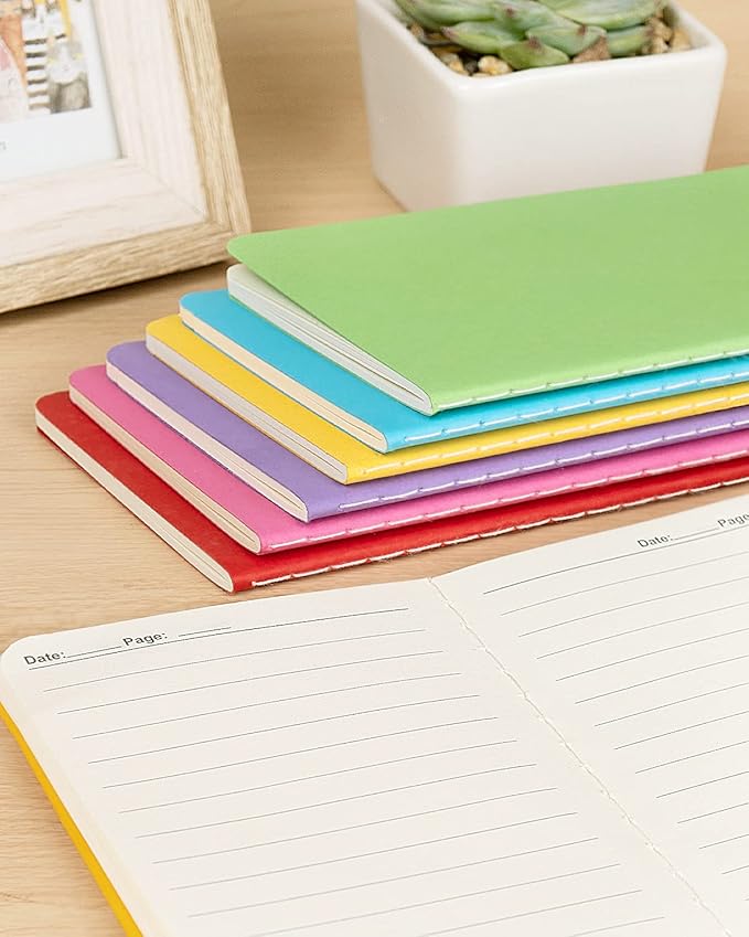 Gwybkq Small Lined Notepads Bulk 120 Pack Mini Journal Pocket Notebooks Set Colorful Cover Notebooks for Kids 3.5 x 5.5 Inches, 30 Sheets/60 Pages