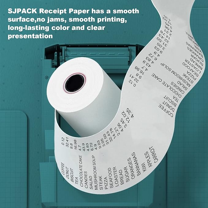 Thermal Receipt Paper 2 1/4" x 50' Pos Receipt Paper, Cash Register Roll, 100 rolls