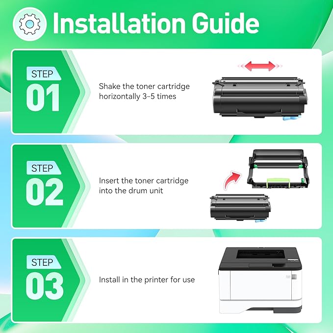 55B1H00 Toner Cartridge Black High Yield with Chip 15,000 Page-Yield Replacement for Lexmark MS331dn MS431dn MS431dw MX331adn MX431adw MX431adn MX432adwe MS331 MS431 MX331 MX431 Laser Printer 55b1000