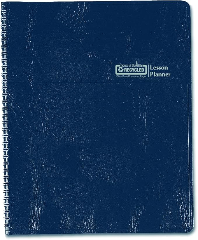 House of Doolittle Lesson Planner, Blue, 8.5 x 11 Inch (HOD51007), Blue/White