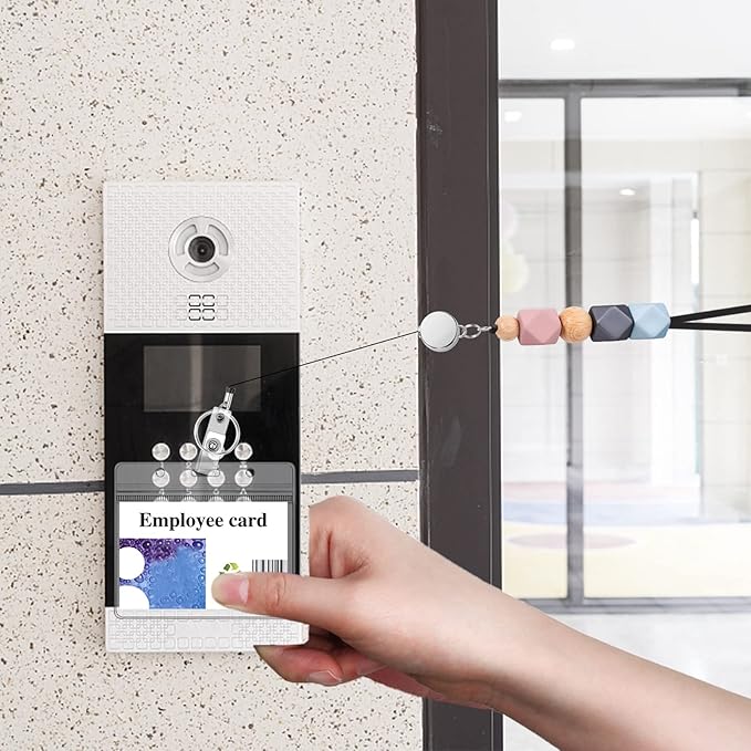 6 in 2 Set Retractable Lanyard for ID Badges, Teacher Lanyard with ID Holder Beaded Lanyards for Women Teacher Appreciation Gifts Office Gift for Coworkers