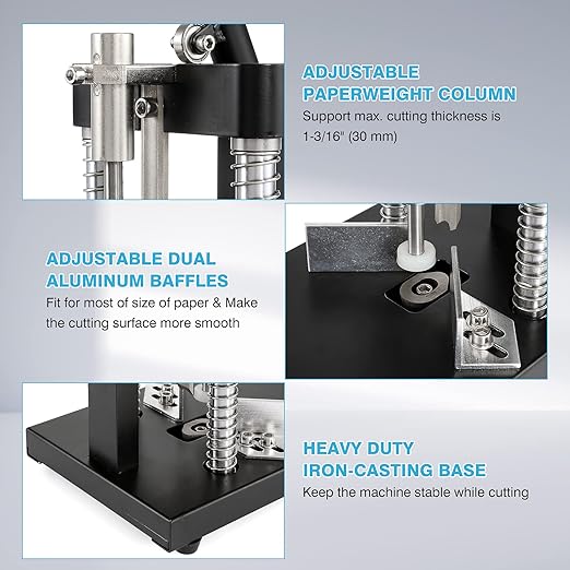 IRONWALLS Corner Rounder Punch Heavy Duty, 1.2”/30mm Thickness Manual Corner Rounder Paper Punch Cutter with R6mm R10mm Interchangeable Dies for Heavy Cardstock, Plastic, Aluminum Sheet