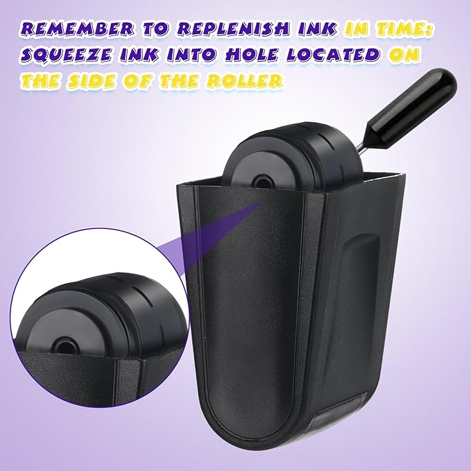 Sherr 2 Handwriting Line Stamp Roller Dashed Handwriting Lines Practice Roller Stamp for Kids, Teachers Kindergarten Education Classroom Back to School Need(2.72 x 2.44 x 1.54 Inch,Black)