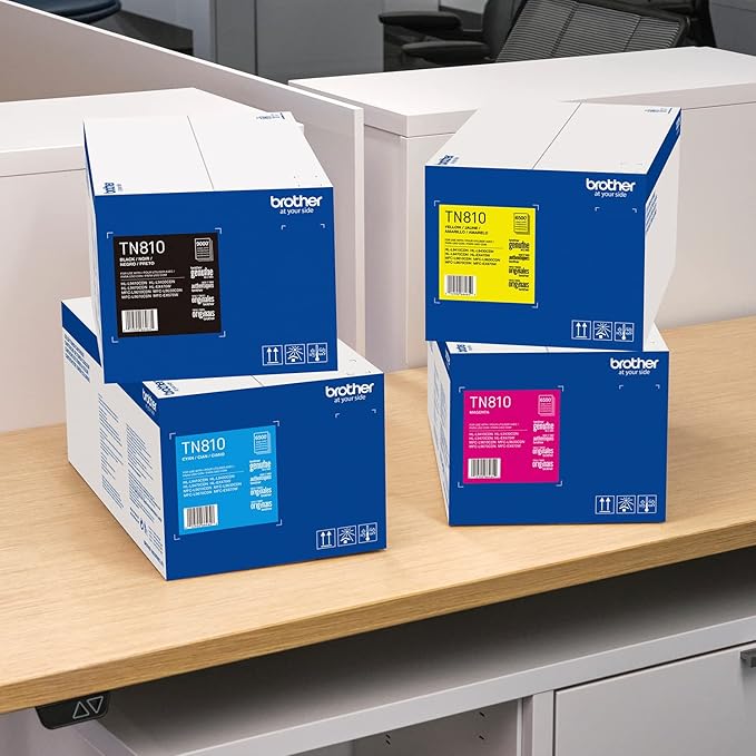 Brother Genuine Standard Yield Toner Cartridge, TN810Y, Replacement Yellow Toner, Page Yield Up to 6,500 Pages