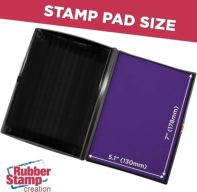 Large Premium Purple Ink Stamp Pad - 5" by 7" - Quality Felt Pad