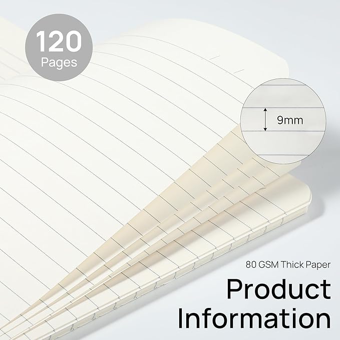 miikoul 48 Pack A5 Spiral Lined Notebooks, 8.3" X 5.5", 60 Sheets/120 Pages Wide Ruled Notebook Spiral Journals Bulk Paper Cover Notepad 12 Colors for Students Taking Class Notes Home Office Gift