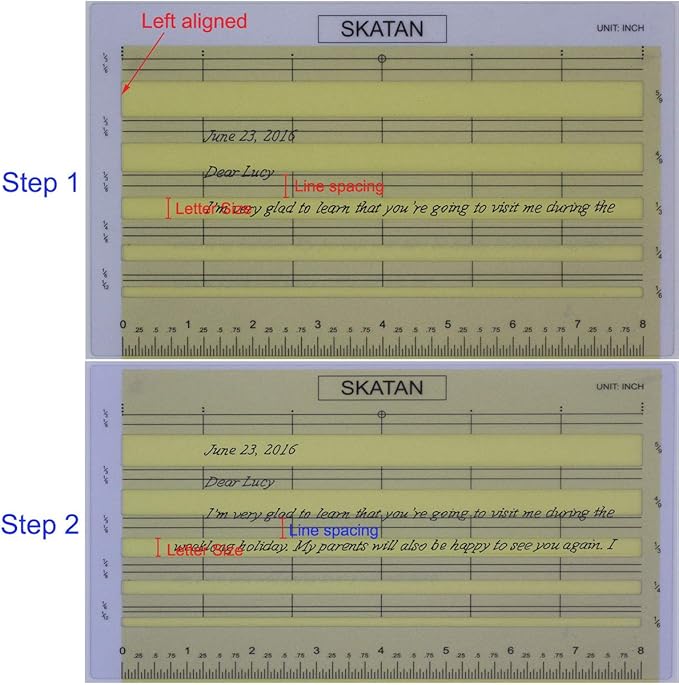 SKATAN Letter Writing and Envelope Addressing Guide, fits a Wide Range of Letter Paper and Envelopes