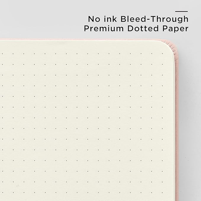 &And Per Se Dotted Journal Notebook, A5 Hardcover Bullet Dotted Journal, 160 Pages 100 gsm Thick Dotted Paper, 3 Sheets of Stickers Included - 5.7'' x 8''（Violet）