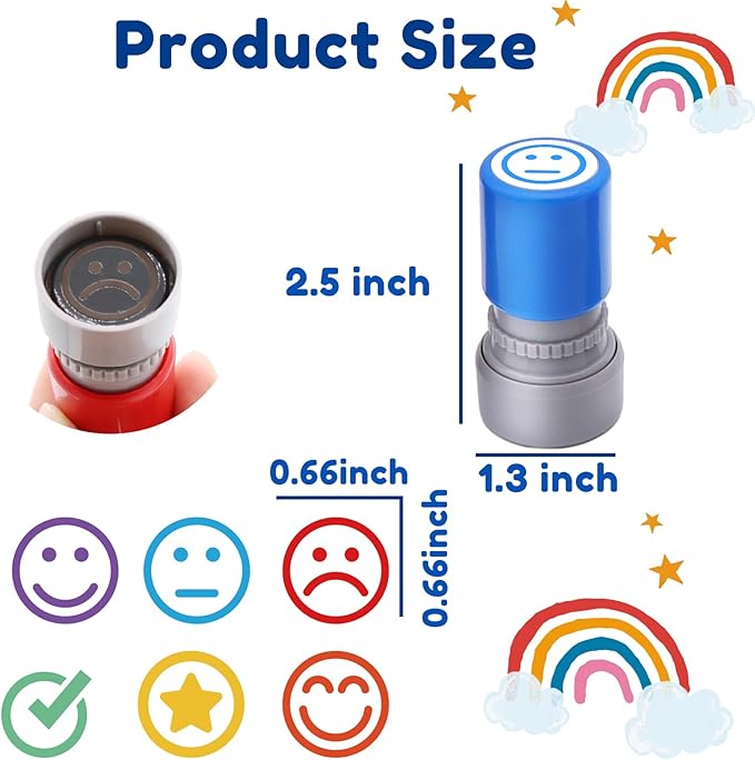 6-Piece Set of Rating Stamps-Teacher Stamps for Classroom Teacher Stamps for Grading Teacher Stamp Self Inking Stamp Teacher Gifts