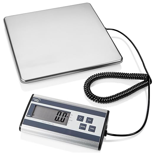 Smart Weigh 440lbs x 6 oz. Digital Heavy Duty Shipping and Postal Scale, with Durable Stainless Steel Large Platform, UPS USPS Post Office Postal Scale and Luggage Scale
