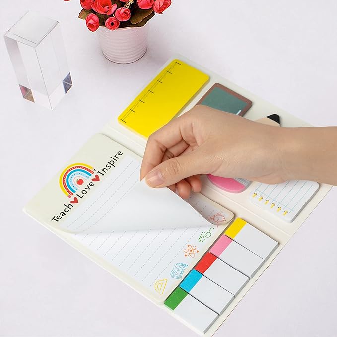 Teaching is A Work of Heart Sticky Notes Set Blackboard Self-Stick Note Pads Teacher Appreciation Gift Writing Memo Pads School Office Supplies