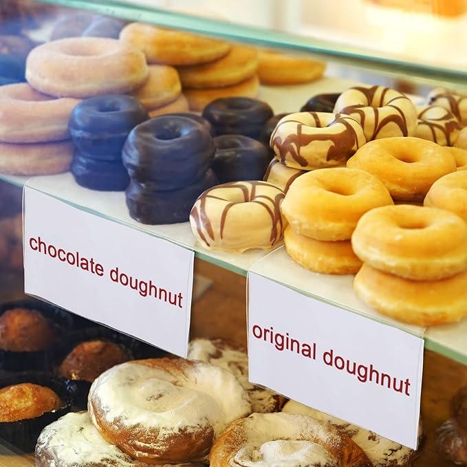 Containlol 15 Pieces Moveable Shelf Label Holders Clear Transparent Shelves Tags Index Card Pockets Library Markers Label Display Holder for Classroom Office Book(6.5 x 3.54 x 2.36 Inch)