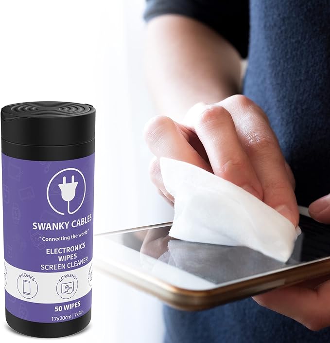 Screen Cleaner Wipes: Electronic Wipes for Screens - Computer Screen Wipes for Lens, Phone, Tv Screen and Monitor Cleaning - Tech Wipes & Microfiber Cloth (Canister, 300 Count)