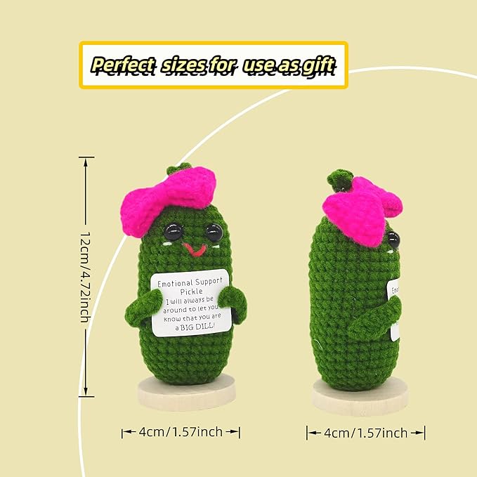 Funny 1 Pcs Crochet Gifts with Positive Affirmations Cards for Inspirational Novelty Good Luck Gifts and Party Decorations (KK-CKD04-RR_Bow)
