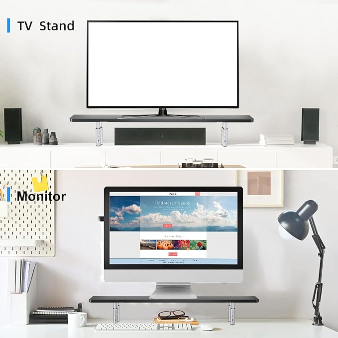 suptek Laptop Stand for Desk,Computer Monitor Laptop Stand Riser for Printer, Notebook and All Flat Screen TV Display,3 Height Adjustable(MST016)