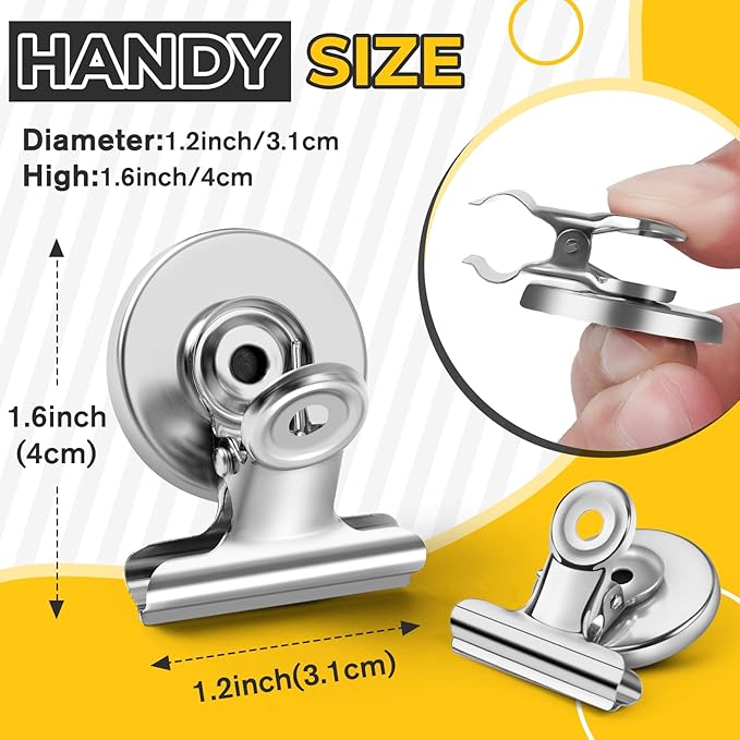40 Pack Strong Magnetic Clips Heavy Duty, Fridge Magnet Clips, Refrigerator Magnet Clip, Whiteboard Magnets Clip, Non-Scratch Magnets, Locker Magnet for School, Office, Home, Kitchen