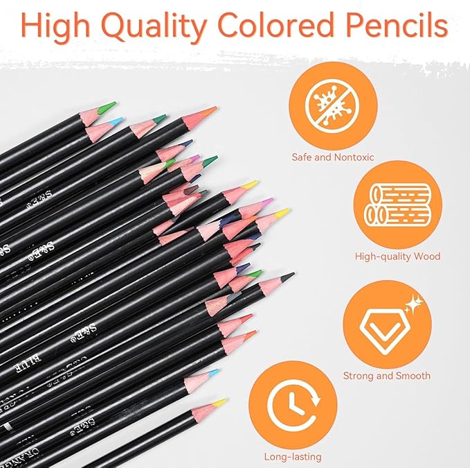 S & E TEACHER'S EDITION Colored Pencils 144Pcs, Pre-sharpened Super Soft Core Lead Coloring Pencils, Kid's Colored pencils,In Drawing Pencils, Woodcase Lead, Bulk Back to School Supplies