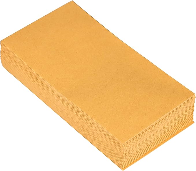 JAM PAPER #7 Coin Business Envelopes with Peel and Seal Closure - 3 1/2 x 6 1/2 - Brown Kraft Manila - 50/Pack