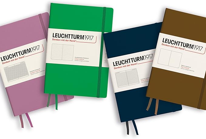 LEUCHTTURM1917 - Notebook Hardcover Medium A5-251 Numbered Pages for Writing and Journaling - Thinking Ahead (Dotted Paper, Spice Brown)